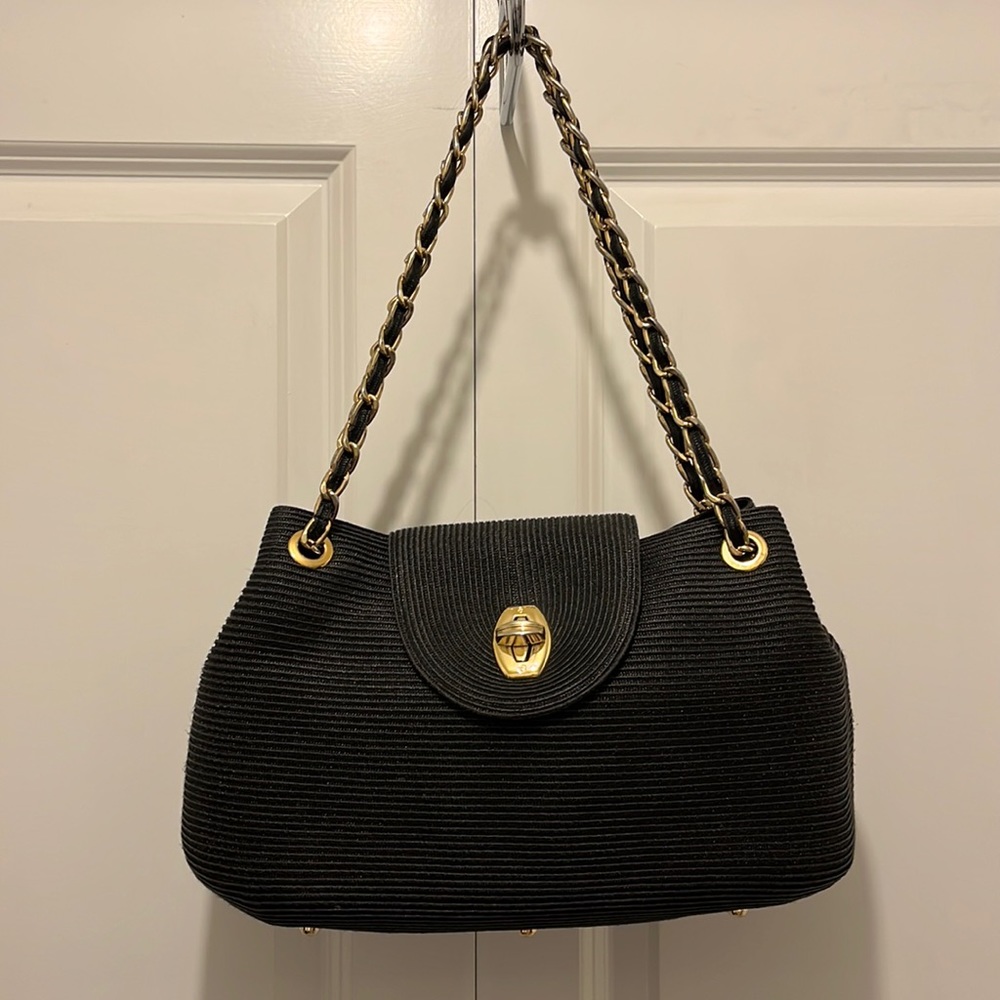 Eric Javitz Black Chain Strap Handbag